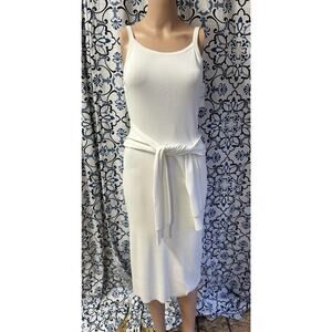 NWT Helmet Lang Tank Tie Waist White Knit Dress Womens XS